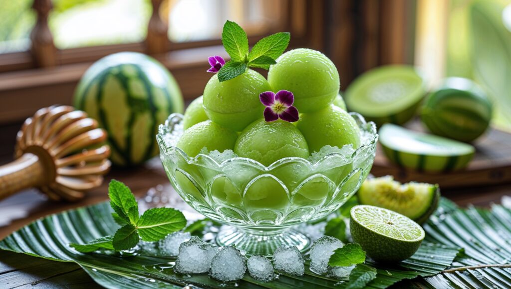 Melon Bola-Bola Mint: Camilan Tropis Sehat, Estetik, dan Menyegarkan